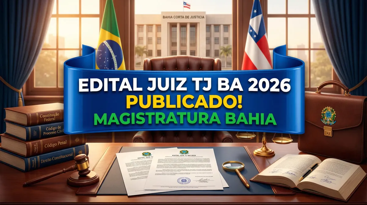 Edital Juiz TJ BA 2026 Publicado: Tudo Sobre o Concurso da Magistratura BA