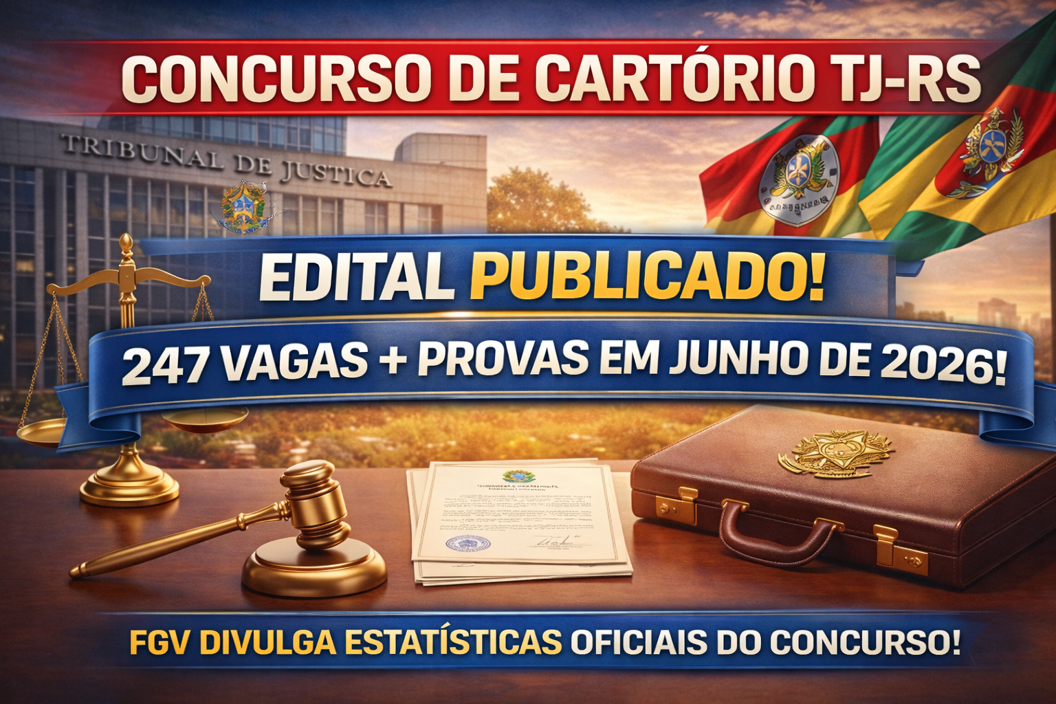 FGV no Concurso Cartório RS: o que muda com o edital publicado