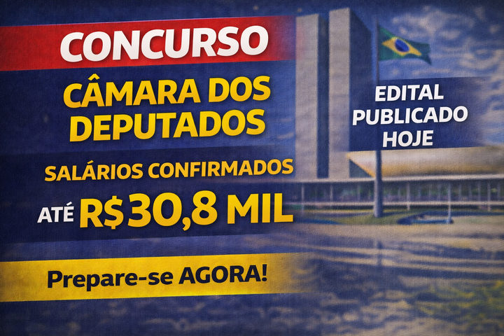 Concurso Câmara dos Deputados: edital é publicado e confirma salários de até R$ 30,8 mil