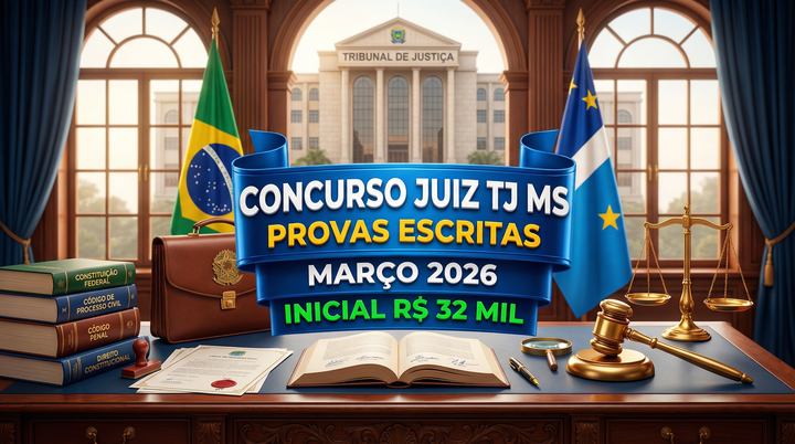 Concurso Juiz TJ MS: Provas escritas em março e inicial de R$ 32 mil